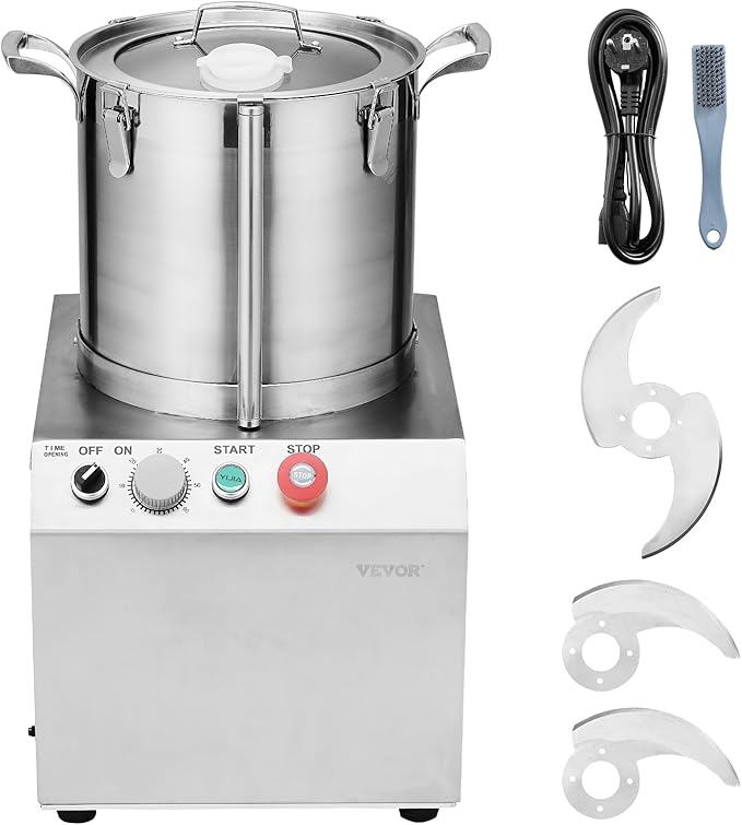 VEVOR Food Processor & Vegetable Chopper, 15.9 Quart Food-Grade Stainless Steel Food Processor Chopper with 2 Extra S-Curve Blades, Ideal for Chopping Vegetables, Fruit, Grains, Nuts