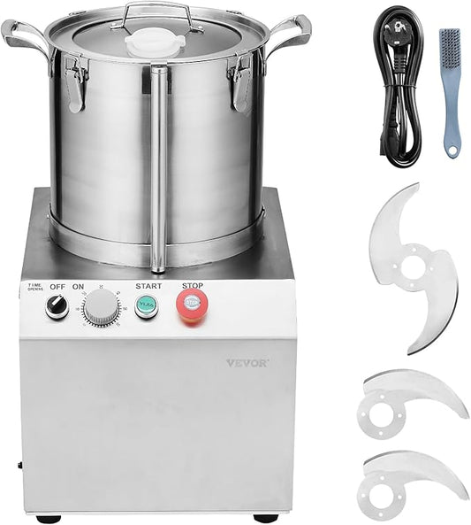 VEVOR Food Processor & Vegetable Chopper, 15.9 Quart Food-Grade Stainless Steel Food Processor Chopper with 2 Extra S-Curve Blades, Ideal for Chopping Vegetables, Fruit, Grains, Nuts