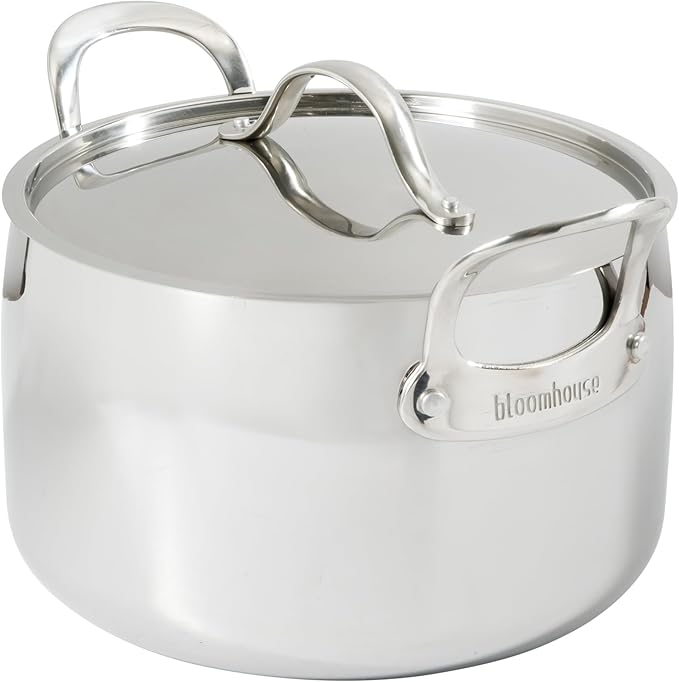 Bloomhouse - Two Time Oprah's Favorite Things Winner - 8 Quart Tri-Ply Stainless Steel Stock Pot with Lid ??Dutch Oven, Oven Safe, Dishwasher Safe