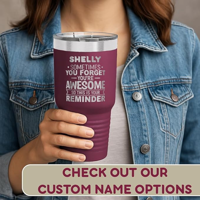 Spotted Dog Company Inspirational Tumbler, Inspirational Gifts for Men Dad Father Wife Sister Women, Birthday For Him Her, You?셱e Awesome Tumbler, Teacher Coworker Gifts 30oz Maroon