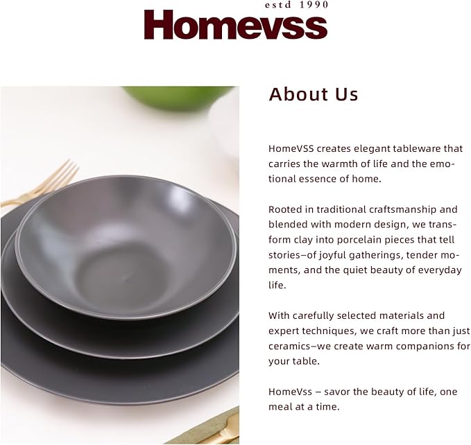 Stoneware Two-Tone Colors Life 12pc Dinner Set竊똎utside Shiny Black + Inside Matte Glaze Warm Grey
