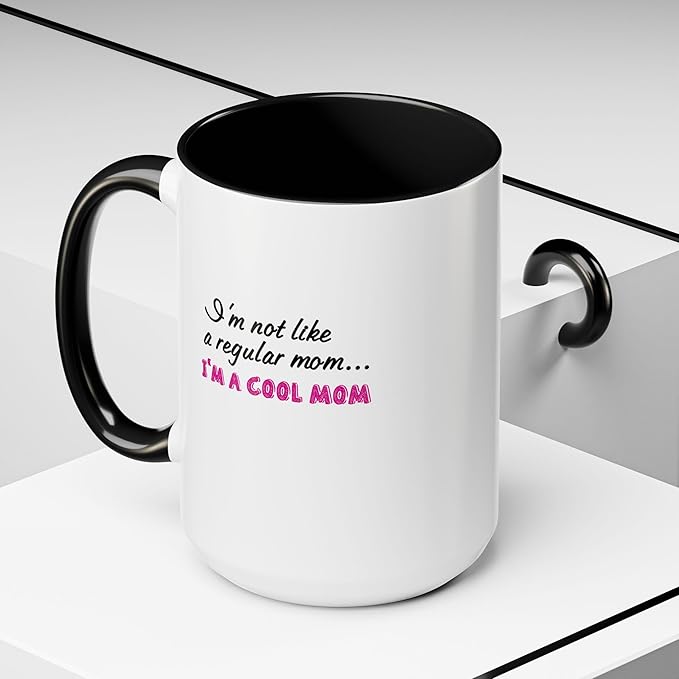Cool Mom Accent Coffee Mug - Gift for Mother's Day, Birthdays, Coffee Lovers, Moms, Fun Kitchen Decor, Cool Regular Mom Cup