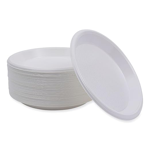 Boardwalk Hi-Impact Plastic Dinnerware, Plate, 10" dia, White, 500/Carton