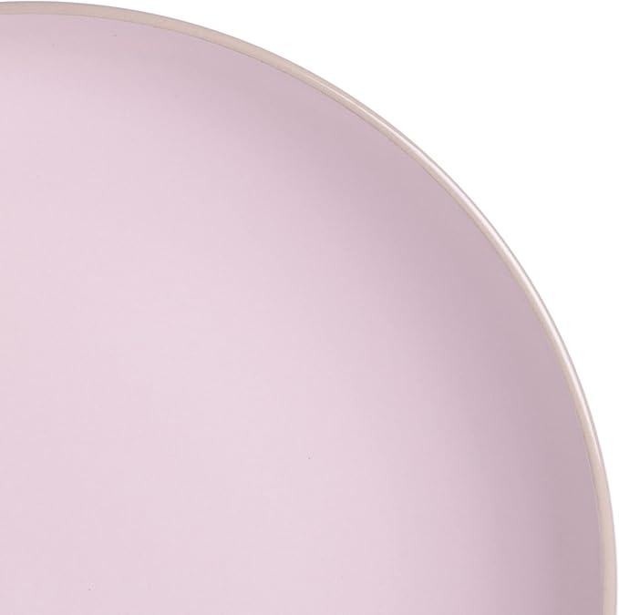 Gibson Home Rockaway 12-Piece Round Stoneware Dinnerware Set, Service for 4 ??Pink Plates and Bowls, Modern Matte Finish, Microwave & Dishwasher Safe