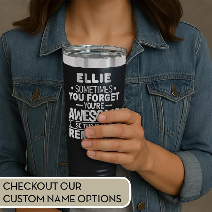 Spotted Dog Company Inspirational Tumbler, Inspirational Gifts for Men Dad Father Wife Sister Women, Birthday For Him Her, You?셱e Awesome Tumbler, Teacher Coworker Gifts 20oz Black