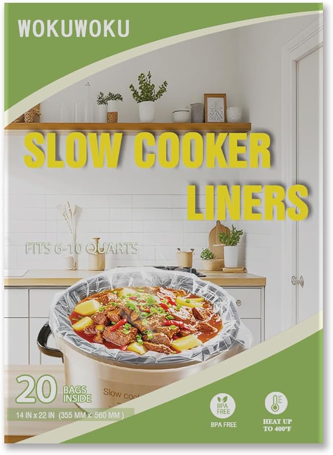 Slow Cooker Liners, 20 Cooking Bags Extra Large Disposable Pot Liner Plastic Bags for 6QT to 10QT Slow Cooker Cooking Pans, 14??x 22?? 20 Liners (20)