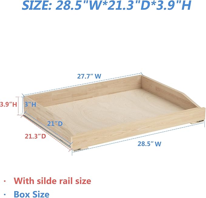 LOVMOR Single Pull Out Cabinet Organizer 28쩍?쓂 x 21?쒭, Soft Close Slide Out Drawer Storage Shelves for Kitchen, Wood Cabinet Shelf Pull-Out Organizer Storage for Base Cabinets