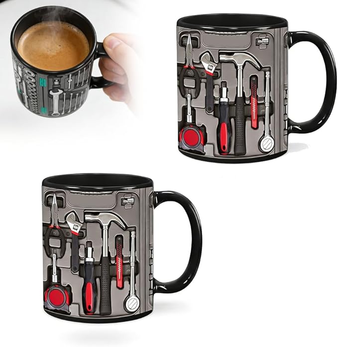 Mechanic Toolbox Mug, 2026 New Unique 3D Mechanic Toolbox Set Coffee Mug, Non-slip Reusable Mug, Suitable as a Gift for Coworkers, Fathers, Renovation Workers (B-2PCS)
