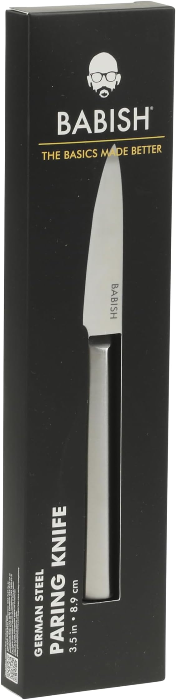 Babish 1.4116 German Stainless Steel Paring Knife ??3.5-Inch Precision Kitchen Knife for Peeling, Trimming & Prep Work, Full-Tang Blade