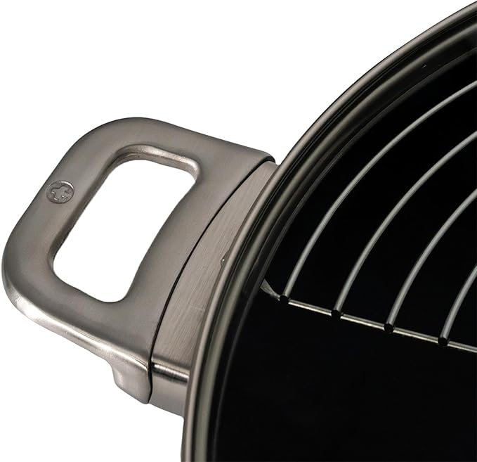 Swiss Diamond Nonstick Hybrid Ceramic and Diamond-Infused Wok With Glass Lid & Tempura Rack, PFAS- and PFOA-free, Dishwasher & Oven Safe Up To 500 째F, 12.5-Inches