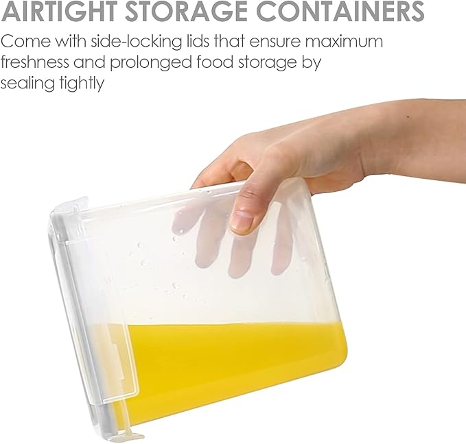 Vtopmart Airtight Food Storage Containers with Lids, 24 pcs Plastic Kitchen and Pantry Organization Canisters for Cereal, Dry Food, Flour and Sugar, BPA Free, Includes 24 Labels竊똆ray