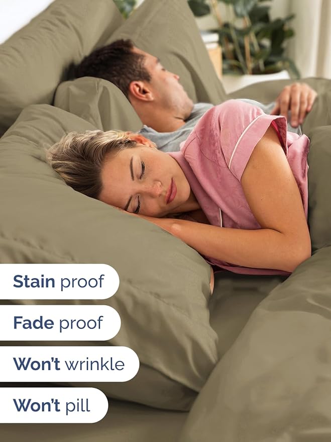 Extra Deep Pocket Cal King Sheets - 4 Piece Breathable & Cooling Bed Sheets - Hotel Luxury Bed Sheet Set - Soft, Wrinkle Free & Comfy - Easily Fits Extra Deep Mattresses - Deep Pocket Khaki Sheets Set