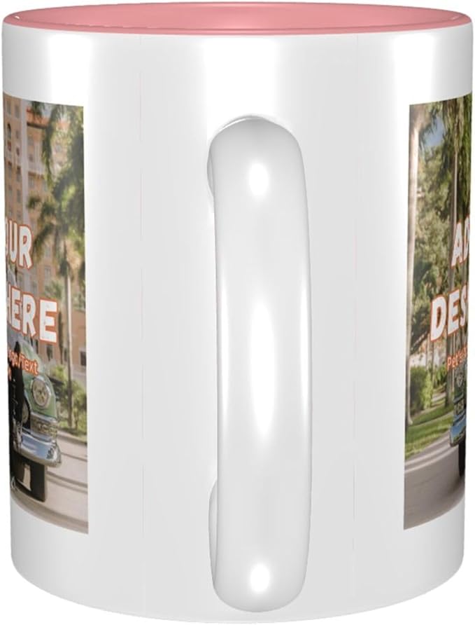 Custom Color Mugs with Partial or Full-Size Printing Customizable Photos and Text Coffee Mugs Creative Multicolor Designs Image (Partial, Pink)