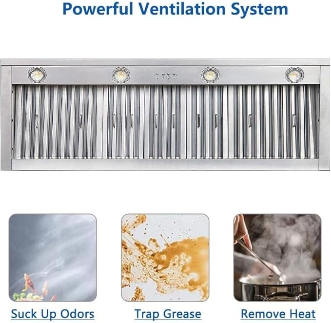 CT Copper Tailor Copper Vent Hood Island Mount,48'' W,36''H, 1150 CFM Exhaust Fan,Stainless Steel Vent,LED Light,Dishwasher-Safe Baffle Filters,Light Hammered-Medium Patina,VH3A