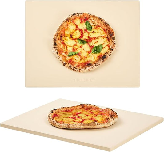 ROCKSHEAT Professional Pizza Stone for Oven ??13.8x17.7 Inch Cordierite Baking Stone Board, Grill & BBQ Safe, Heavy Duty for Perfect Crust (35x45cm)