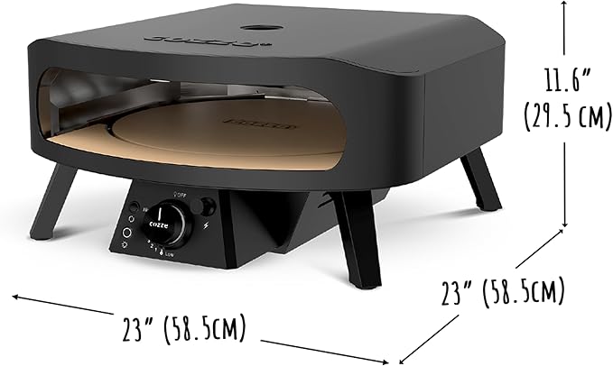 17" Gas Pizza Oven with Rotating Pizza Stone for Easy Restaurant-Style Pizza at Home ??Triple Burner, Built-In Thermometer, Fast 15-Min Preheat, Portable Outdoor Pizza Oven