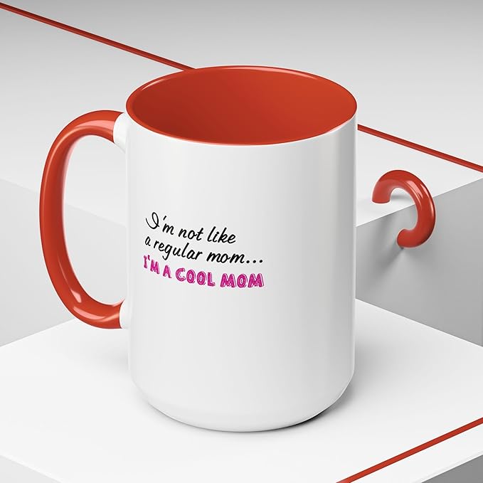 Cool Mom Accent Coffee Mug - Gift for Mother's Day, Birthdays, Coffee Lovers, Moms, Fun Kitchen Decor, Cool Regular Mom Cup