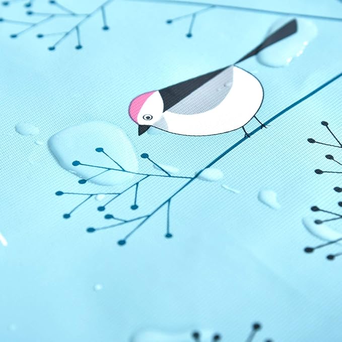 LOHASCASA Rectangle Vinyl Tablecloth Wipeable Oil-Proof Waterproof PVC Heavy Duty Long Oilcloth Tablecloth Turquoise Bird 54 x 108 Inch