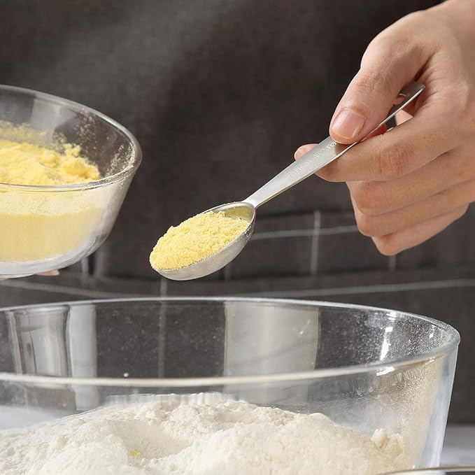 Measuring Cups and Spoons Set of 21 Piece in 18/8 Stainless Steel, Heavy Duty 8 Measuring Cups, 7 Measuring Spoons, 1 Leveler & 5 Mini Measuring Spoons Ideal for Dry and Liquid Ingredients