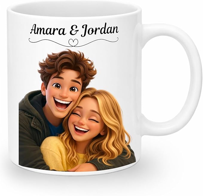 Custom Photo Coffee Mugs, Personalized Cartoon Portrait Mug From Photo, Personalized Mugs Couple With Multiple Styles Colors, Gifts Valentine Wedding Birthday Husband, Her, Him, Women