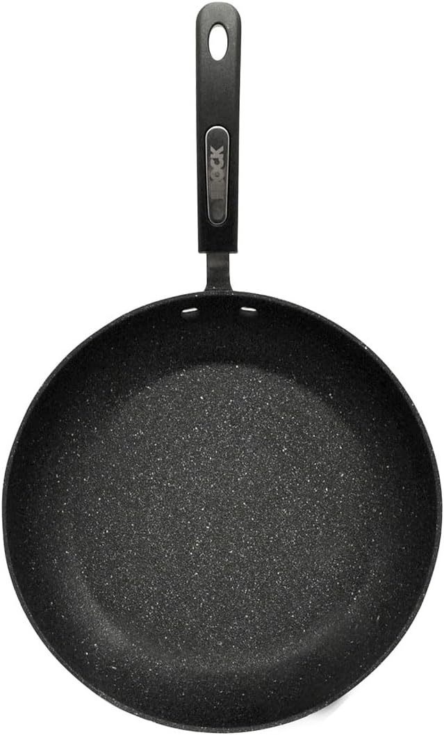 Starfrit The Rock Terra 30cm (12'') Ceramic Non-Stick Fry Pan - Thick Aluminum Base - PFAS Free - Easy to Clean - Black Marble