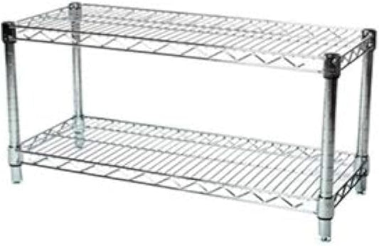 Shelving Inc. 12" d x 30" w Chrome Wire Shelving with 2 Tier Shelves, Weight Capacity 800lbs Per Shelf