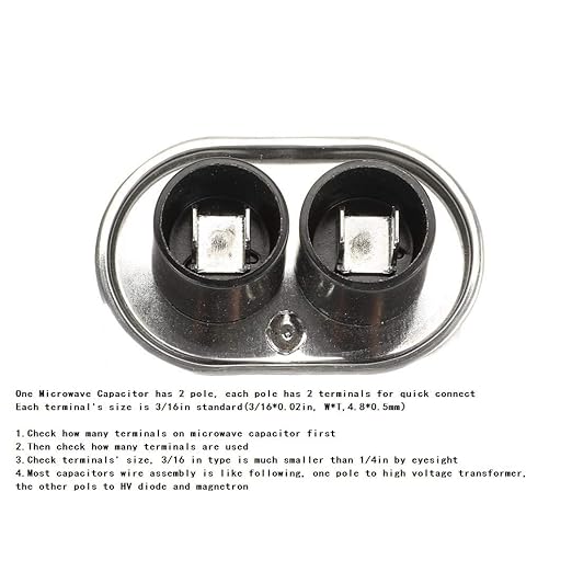 Universal Microwave Oven High Voltage Capacitor 1.05 MFD uF Compatible and Replace for Media Hair Galanz