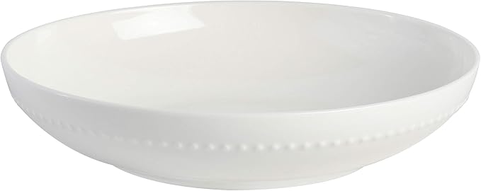 Gibson Elite Embossed Bone China 16-Piece Double Bowl Dinnerware Set, Service for 4 ??White Elegant Plates and Bowls