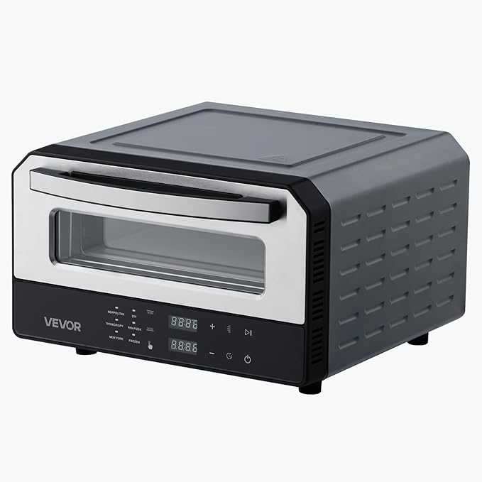 VEVOR Electric Pizza Oven, Smart Pizzas Maker Indoor with 5 Preset, 12-Inch Countertop Pizza Cooker w/Touch Srceen, 750??Max Temp, 2-Min Rapid Baking Oven Thin & Crispy, Neapolitan, Frozen, New York