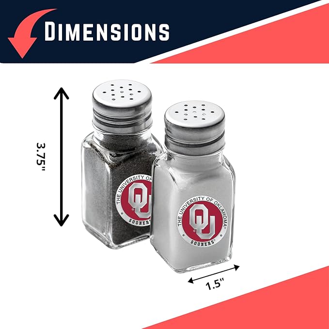 Heritage Metalworks SPS10194ER University of Oklahoma Salt & Pepper Shakers44; Red