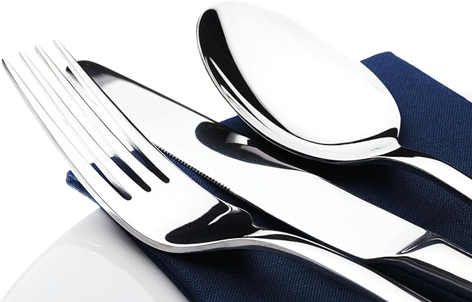 60 Piece Silverware Set for 12, Heavy Duty Stainless Steel Flatware Utensils Cutlery Set Including Steak Knife Fork and Spoon, Dishwasher Safe竊똆ift Package for Wedding Housewarming