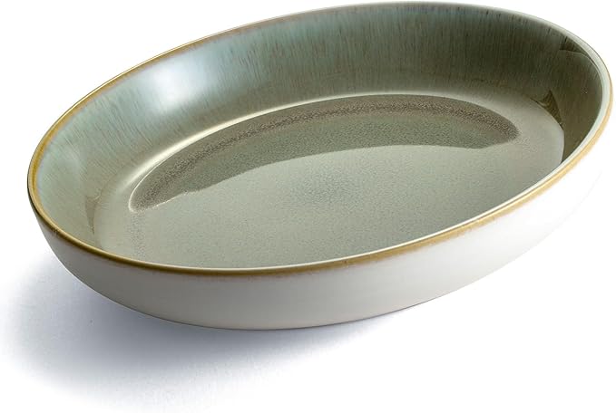 Sango Resona Moss Green Stoneware Bowls (Set of 4) ??Durable Stoneware with Reactive Glaze Finish, Microwave & Dishwasher Safe, Perfect for Everyday Dining & Entertainment