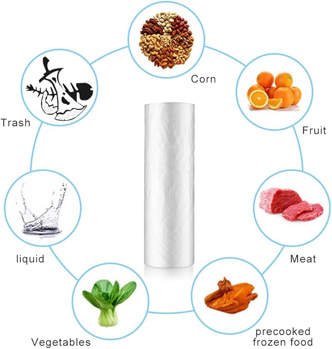 14" X 20" Clear Plastic Produce Bags on a Roll - 350 Bags per Roll, Ideal for Food Storage, Pets, Diapers