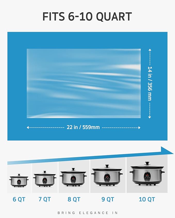 Syntus Crock Pot Liners, 30 Count 14" x 22" Extra Large Size Slow Cooker Liners Fits 6-10 Quart Pots, Disposable Cooking Bags Suitable for Oval & Round & Retangular Crock Pot