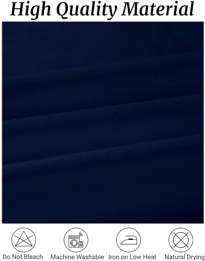 Fokitut 6 Pack Rectangle Tablecloth, 90x132 Inch, Stain Resistant and Wrinkle Polyester Table Cloth, Fabric Table Cover for Kitchen Dining, Wedding, Party, Holiday Dinner-Navy