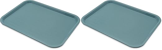 Carlisle FoodService Products Plastic Tray, 12" x 16" | Slate | Pack of 2 | Cafe | Fast Food