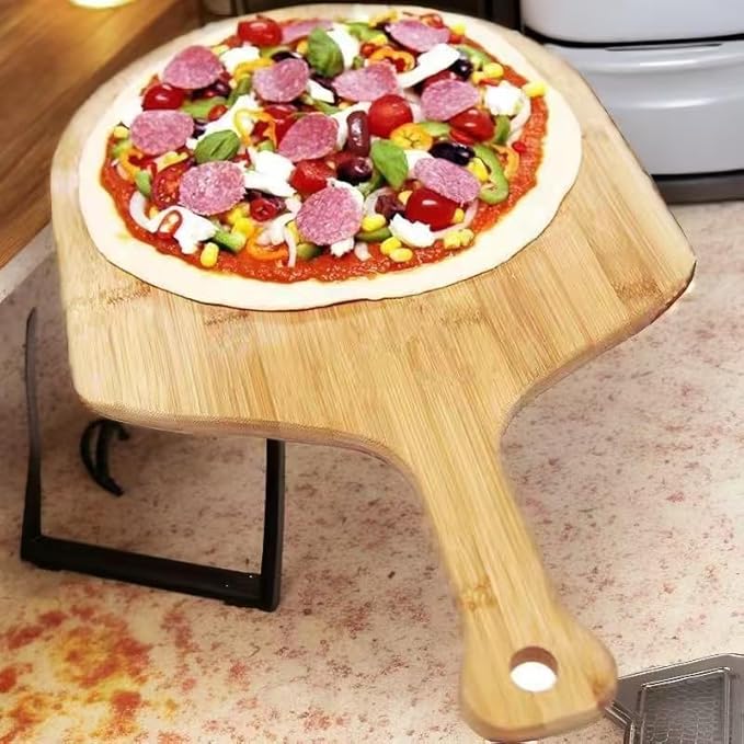 SWEIBIAI Bamboo Pizza Board 12inch Pizza Cutting Board Wood Pizza Peel Pizza Serving Board For Kitchen Charcuterie Board, Natural