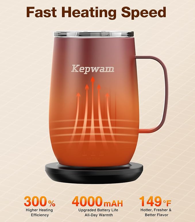 Heated Coffee Mug T2-Plus, 20oz Leading Large Capacity Self Heating Mug, Up to 8 Hrs Battery & Hot Up to 149?? Smart Coffee Mug for Women, Men