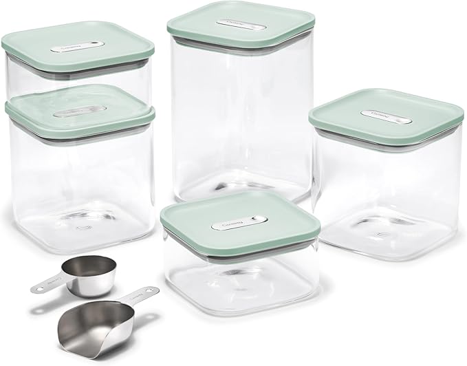 Caraway 13-Piece Glass Airtight Food Storage Containers with Lids ??Non-Toxic, BPA-Free Kitchen Storage Containers ??Stackable, Space-Saving Airtight Containers for Dry Goods and More - Mist