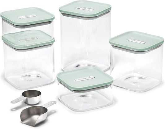 Caraway 13-Piece Glass Airtight Food Storage Containers with Lids ??Non-Toxic, BPA-Free Kitchen Storage Containers ??Stackable, Space-Saving Airtight Containers for Dry Goods and More - Mist
