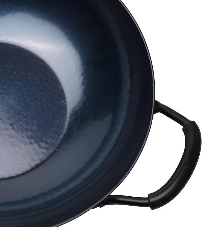 ?삡툒??ZhenSanHuan HandHammered Iron Wok Flat Bottom Induction Suitable (32cm 2 handles)