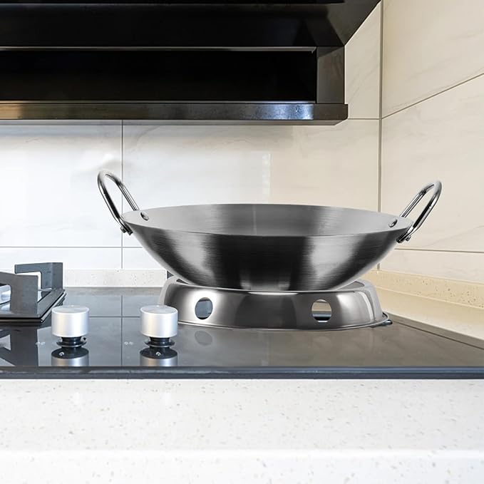 Wok Ring, stainless steel Wok Rack, 7쩐-Inch and 9쩐-Inch Reversible Size for Kitchen Use
