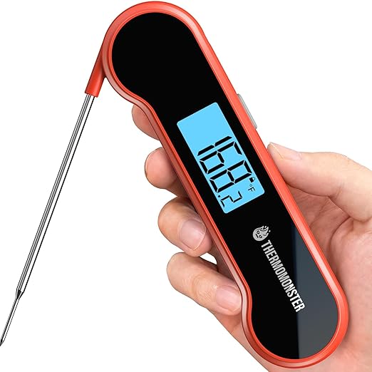 0.5 Sec Instant Read Meat Thermometer Digital with 짹0.5??Precision, Food Thermometer for Cooking Kitchen Gadgets, Oven Grill Candy BBQ Essentials Accessories, Gifts for Him Dad Men Birthday, Red