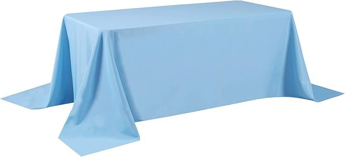 Cupuamon Rectangle Tablecloth 90x132 inch Washable Polyester Fabric Table Cloth for Wedding Party Dining Banquet Decoration（90x132, Blue Mist）