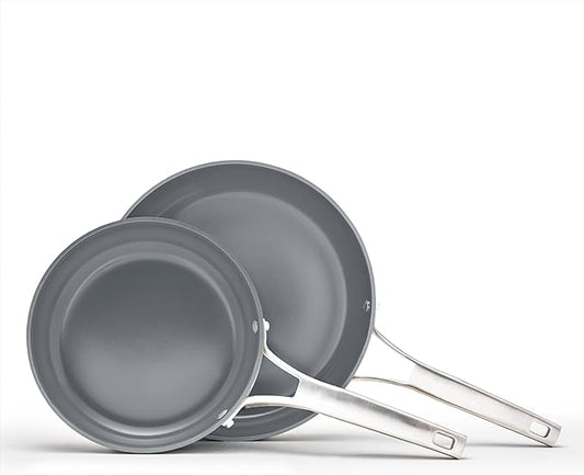 Calphalon짰 Premier Ceramic Nonstick 8" and 10" Frying Pan Set, Midnight Blue