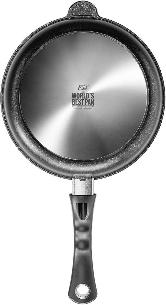 AMT Gastroguss The World쨈S [.] Casserole Frying pan Non-Induction, Diameter 24 cm, Height 7 cm, cast Aluminium (Aluminium), Lotan짰 Non-Stick Coating for Fat-Free-Frying, AMZN-724-US