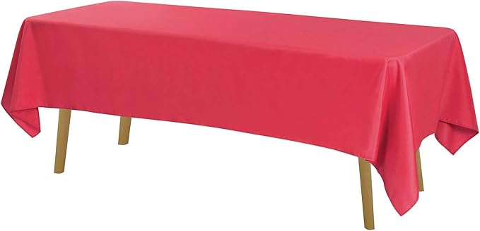 Cupuamon Rectangle Tablecloth 60x102 inch Washable Polyester Fabric Table Cloth for Wedding Party Dining Banquet Decoration（60x102, Red）