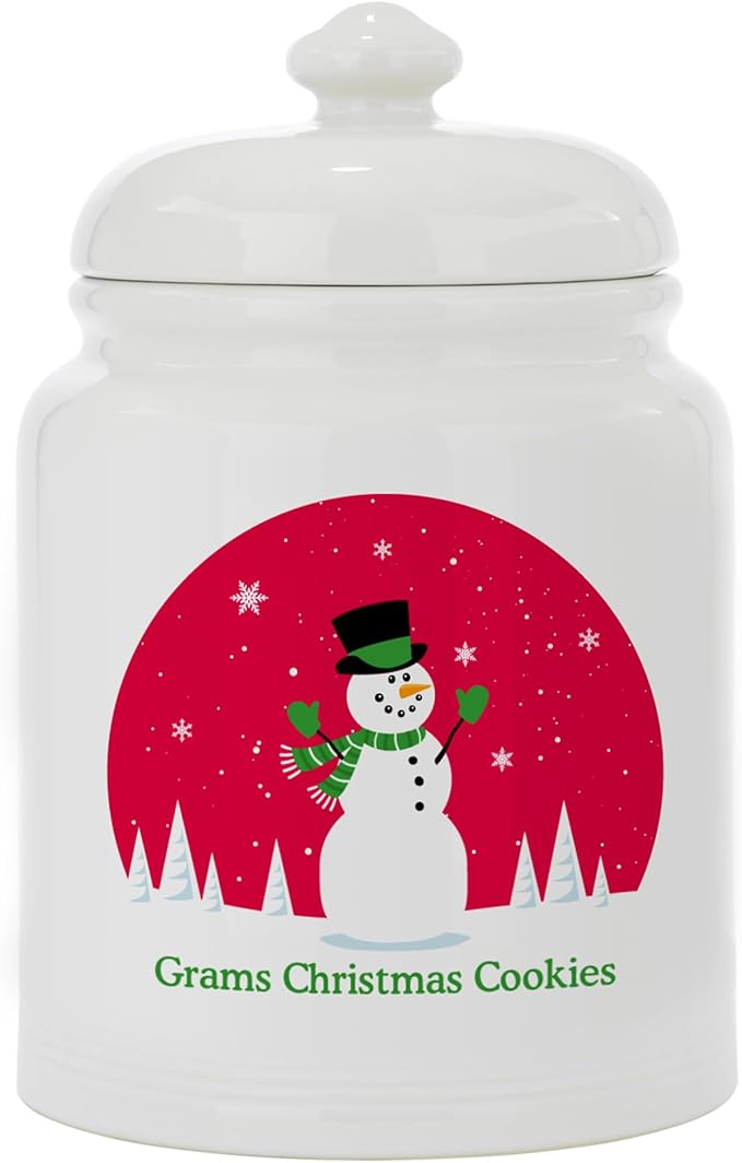 Let's Make Memories Personalized Christmas Fun Cookie Jar - For Her - Kitchen Christmas D챕cor