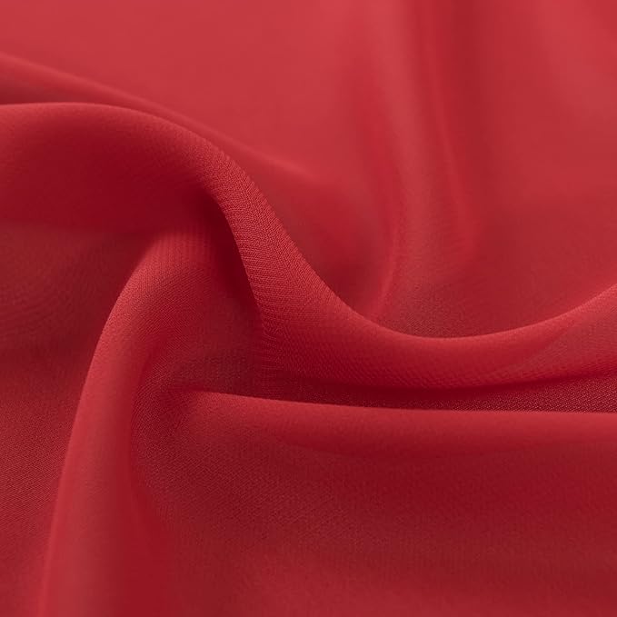 flohar 12Pack 9ft Christmas Chiffon Table Runner 14x108 Inch Sheer Romantic Table Runner for Wedding Birthday Party Bridal Shower Outdoor Decoration-Red