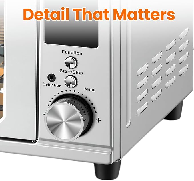 OLIXIS Air Fryer Toaster Oven Combo Dual Door, 29.6QT Oven Countertop 12 Functions in 1, 7 Accessories Included, Stainless, Up to 450°F
